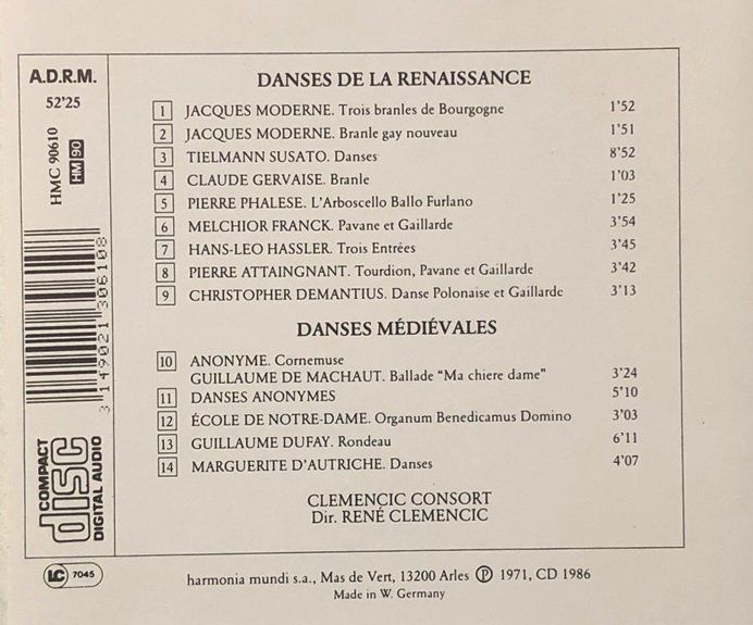 CD: Danses de la Renaissance / Danses Médiévales – Usato da Grüningen venduto da azulblanco 1