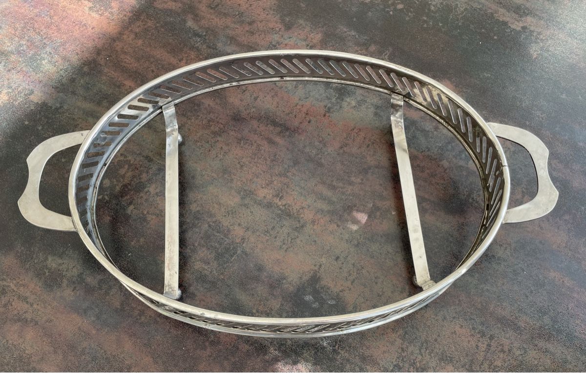 Servierplatten: Servierplatte mit Deckel und Metallrechaud – Gebraucht aus Pfaffnau von Loefibu 3