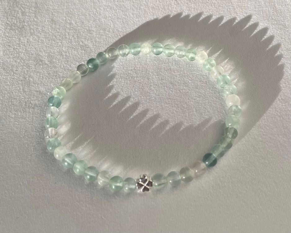Bracciali & Braccialetti: Edelstein Armband Fluorit mit Silber auf Mass – Nuovo e nell'imballaggio originale da Zuzwil SG venduto da Lemliskat 1