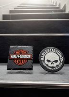 Schieferuntersetzer "Harley Davidson"