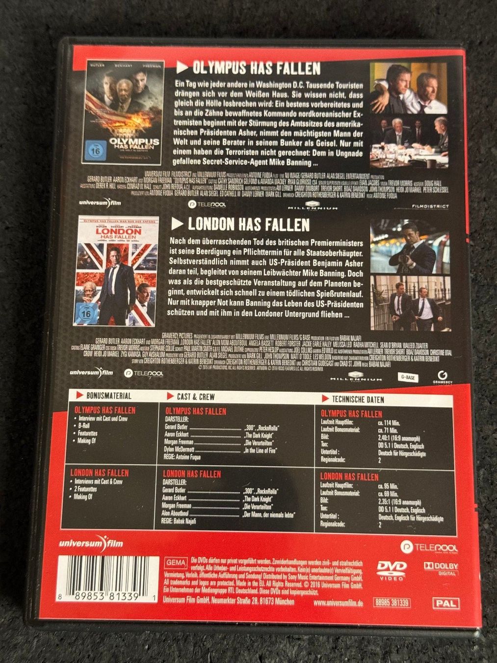 Tutti i DVDs: Olympus has fallen  + London has fallen 2 DVD's DE/EN – Usato da Fribourg venduto da tschjoly 1