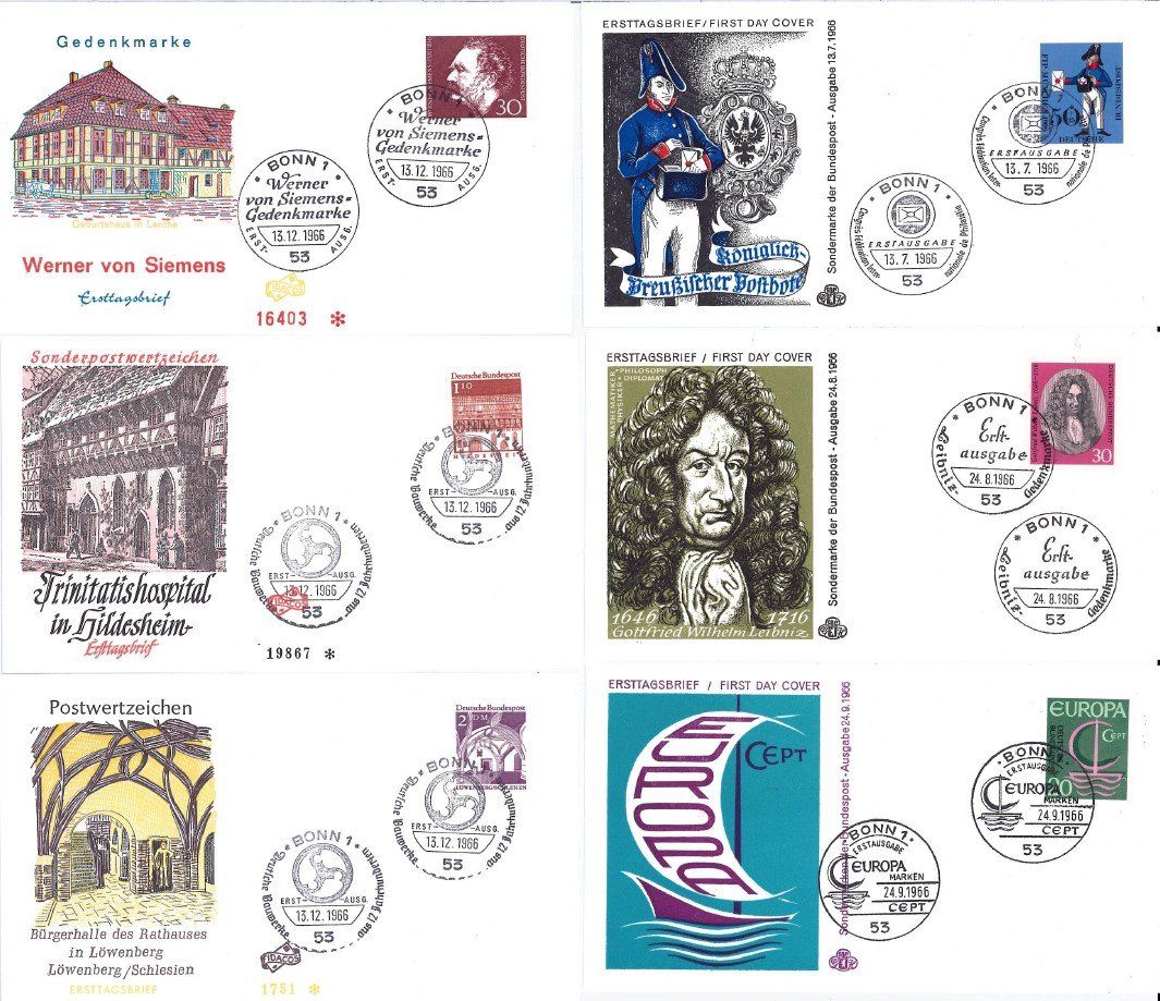 Alle Briefmarken: 29 Ersttagsbriefe BRD – Gebraucht aus Bellach von qsearch 1