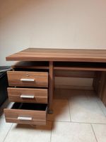 Schreibtisch Holzoptik mit Schubladen und Rollen Top!
