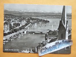 1959 Zürich mit See und Alpen