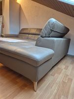 Bettsofa Leder mit Stauraum, Kopfstützen verstellbar