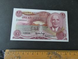 Malawi,  alter Geldschein - ungefaltet