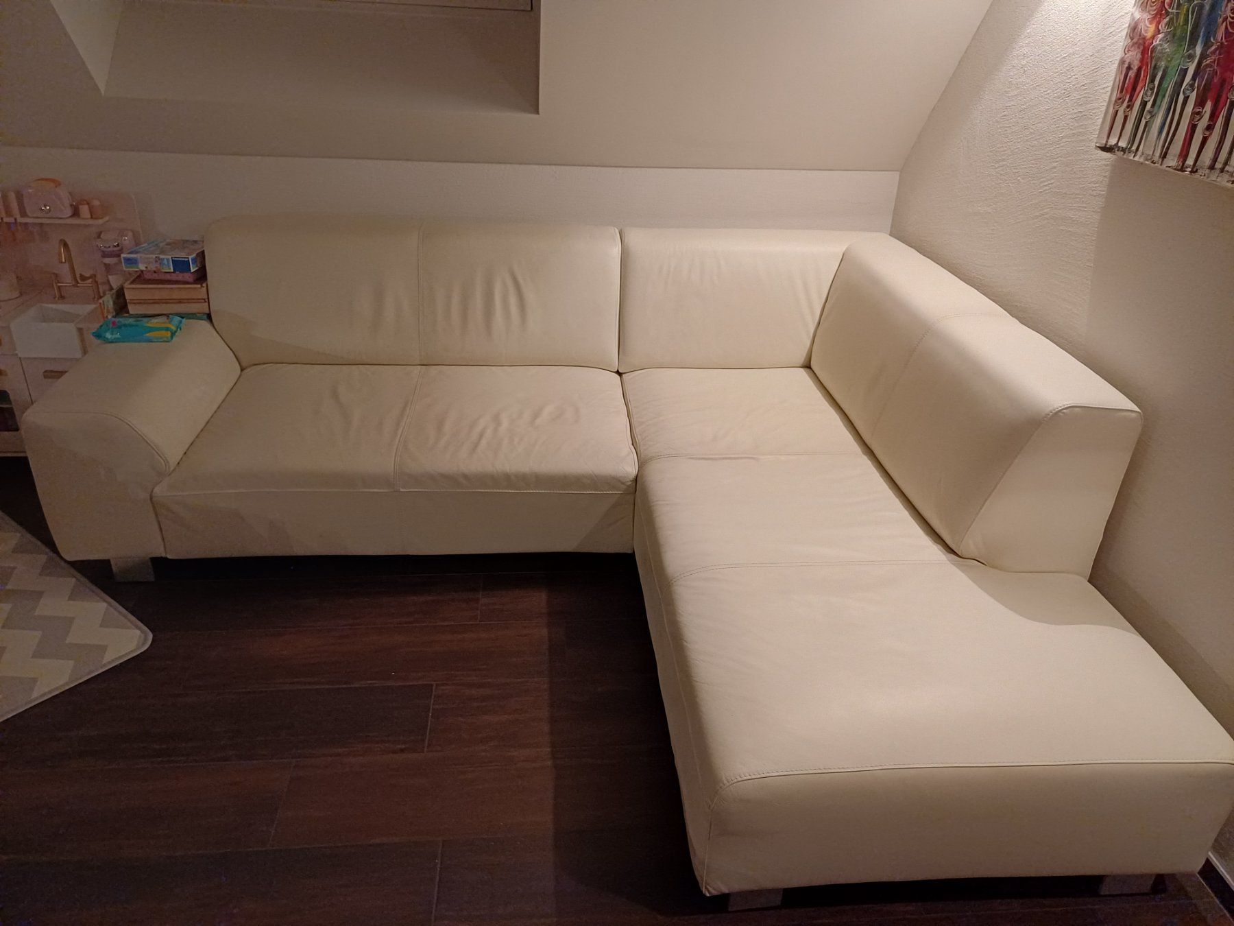 Interio Sofas: Leder-Sofa weiss – D'occasion à Flums par elchapo 2