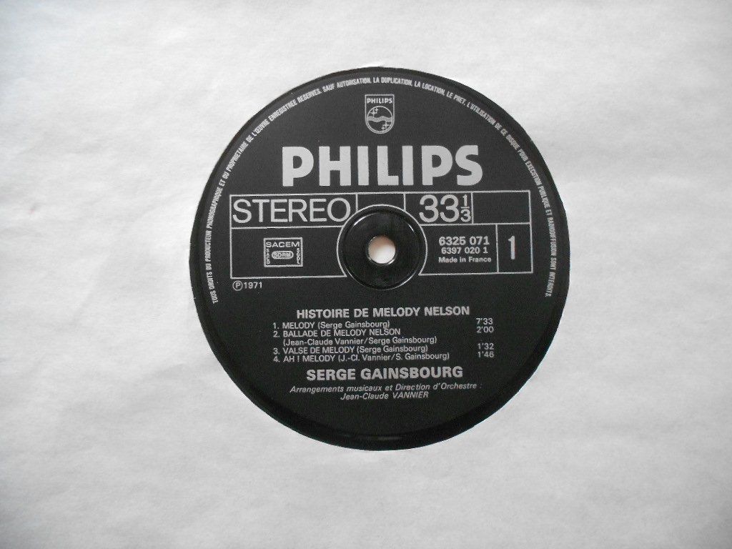 Dischi in vinile: SERGE GAINSBOURG  -  HISTOIRE DE MELODY NELSON – Usato da Bex venduto da Giorgiob 3