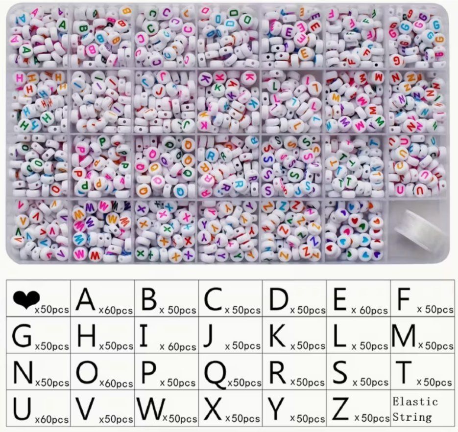 Kit bricolage: 1400 Acryl Perlen Set Buchstaben bunt – Nuovo e nell'imballaggio originale da Dintikon venduto da Vexi
