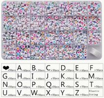 1400 Acryl Perlen Set Buchstaben bunt