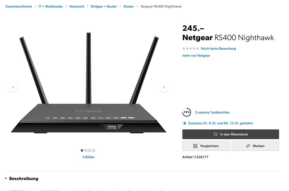 Netgear AC1900 Model R6800 Smart WiFi Router Kaufen auf Ricardo