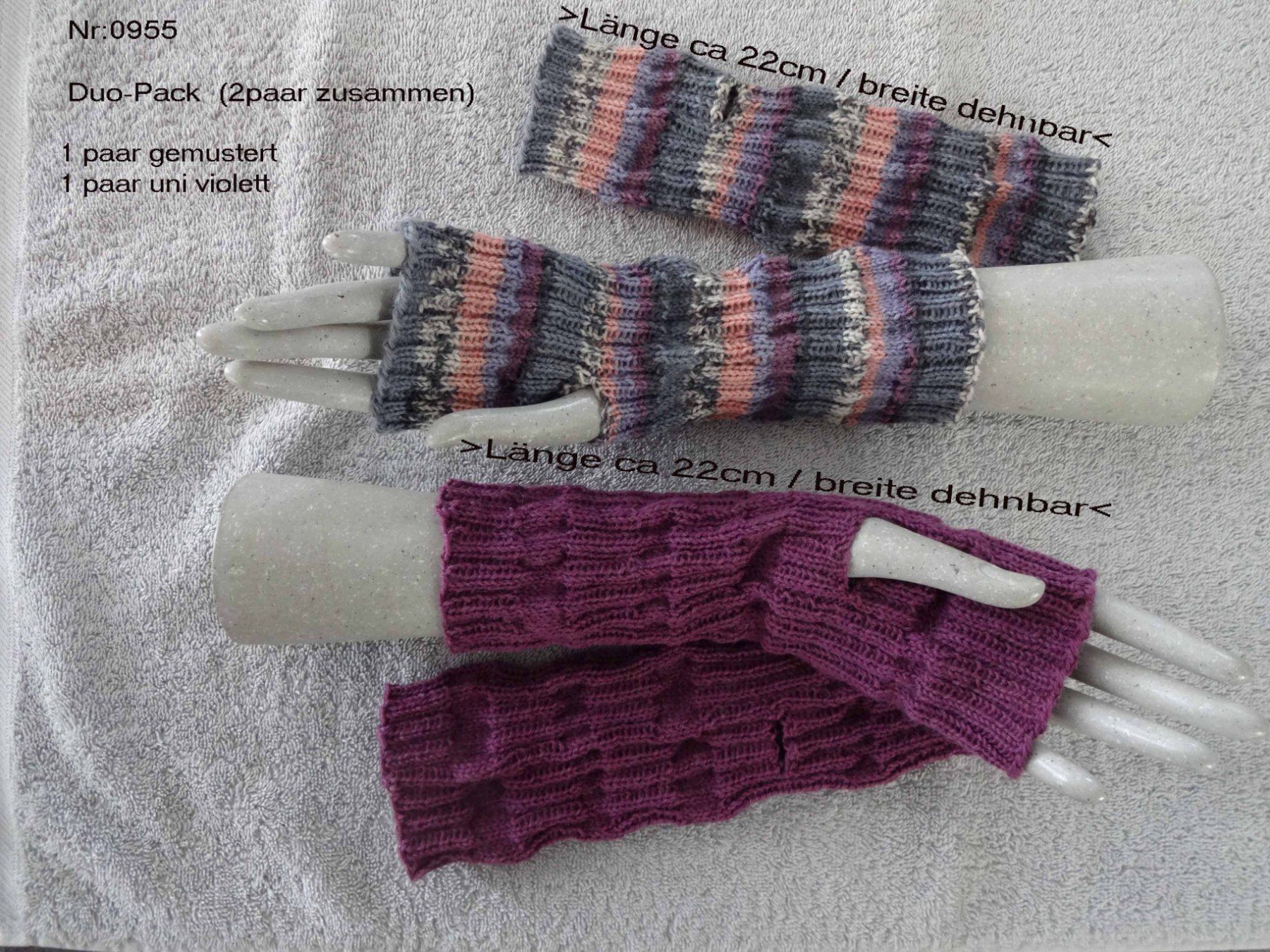 Guanti & manicotti: Pulswärmer mit Daumenloch / Duo-Pack – Nuovo (secondo la descrizione) da Bollodingen venduto da happyday11