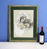 Otto Bachmann 1915-1996, Lithographie, "Loth mit Tochter"