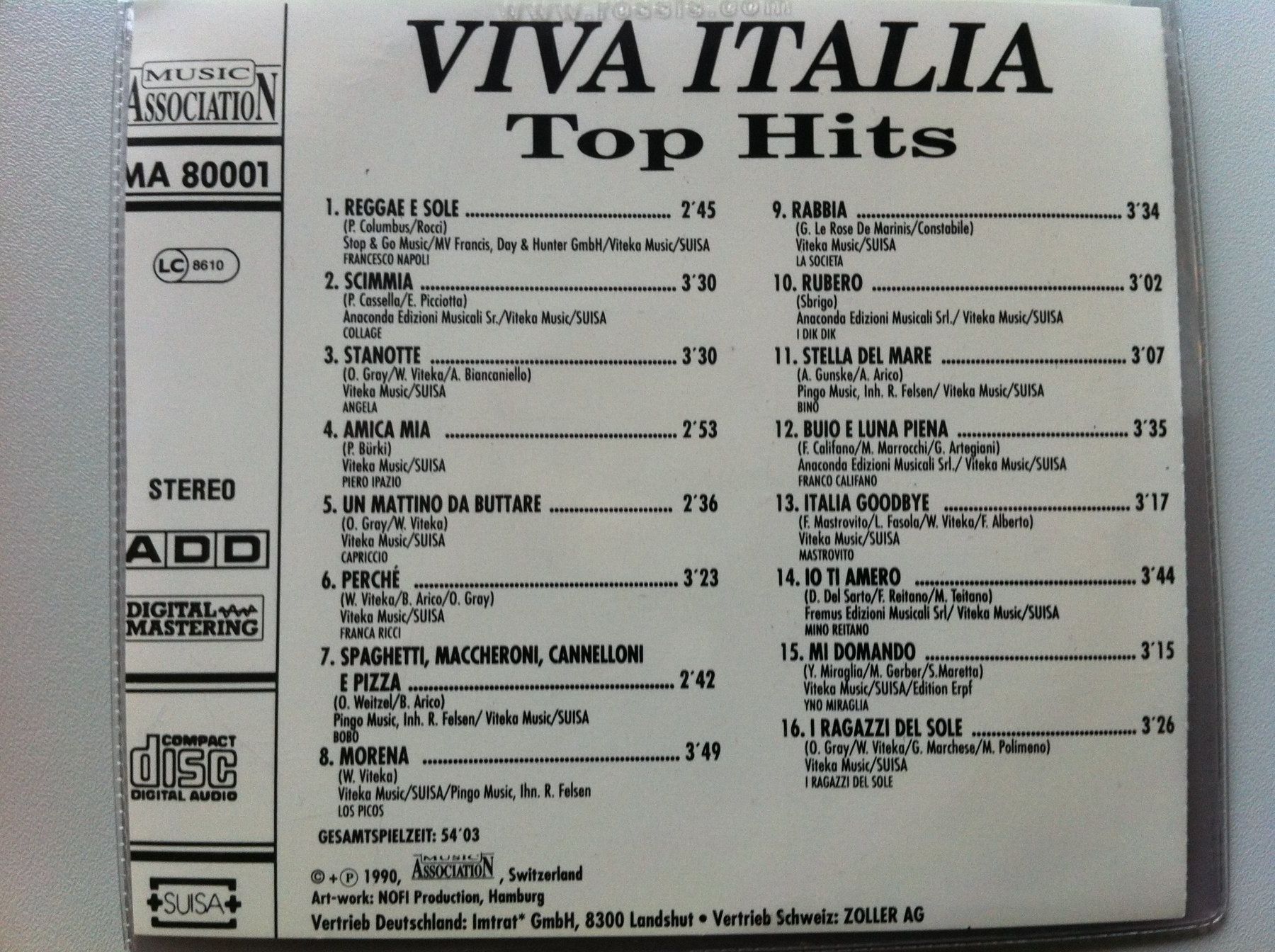CDs: CD "Viva Italia" Top Hits 1990 – Gebraucht aus Brunnen von Artemis53 1