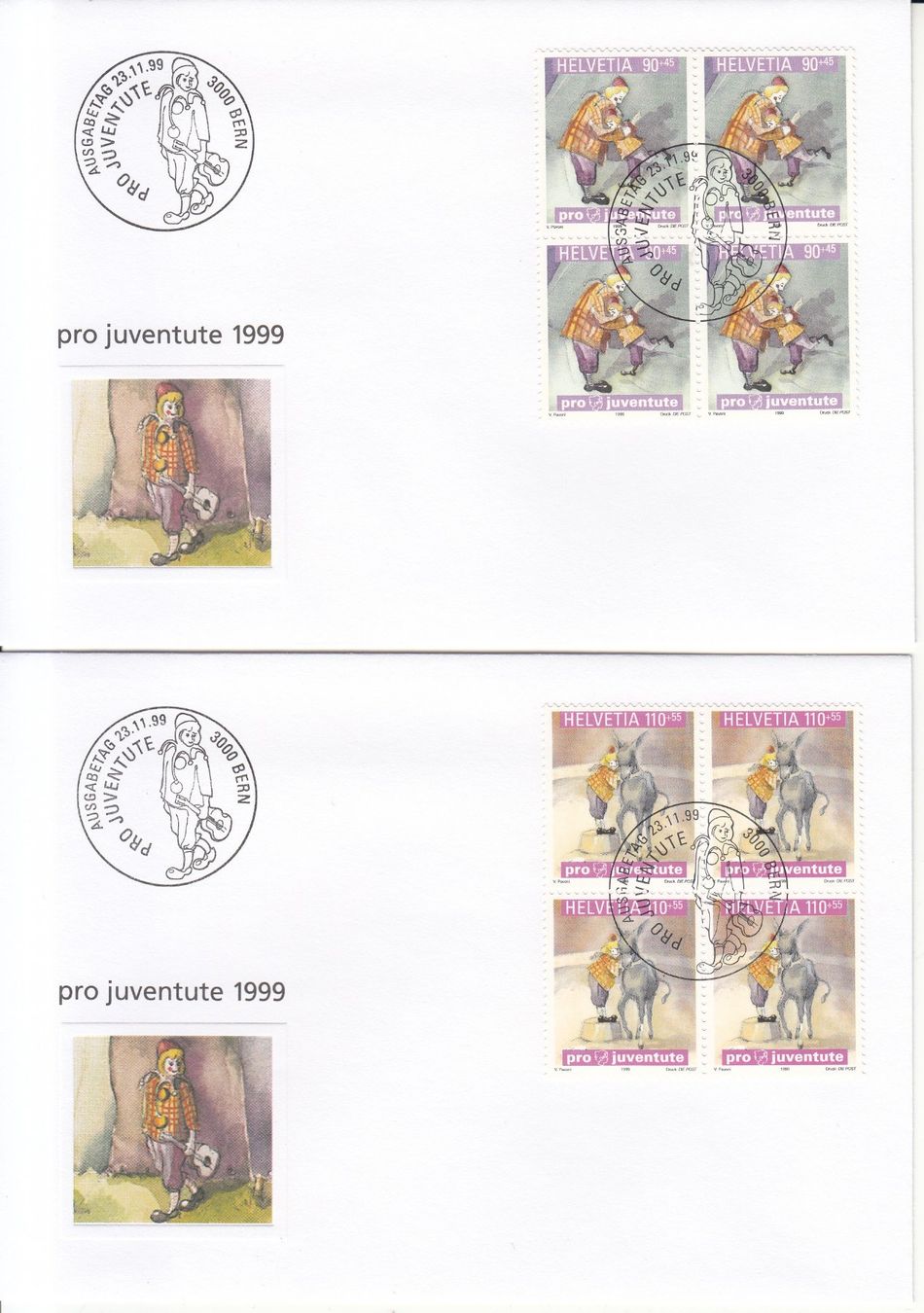 Tutti i francobolli: SBK J352 - J355 im 4er-Block FDC – Usato da Bürglen TG venduto da StampGraf 2