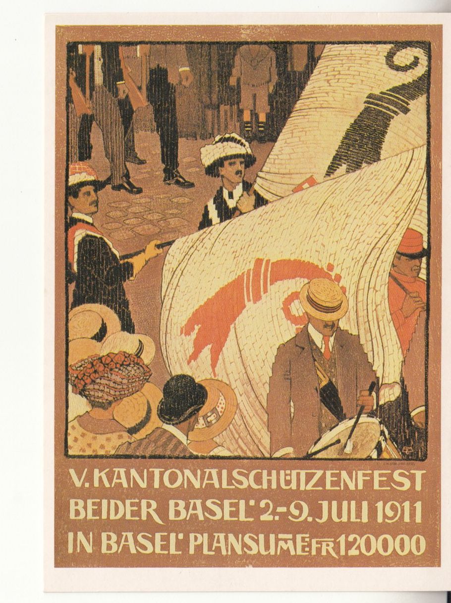Cartoline postali: Kantonal Schützenfest Basel 1911, Retro – Usato da Bürglen TG venduto da StampGraf