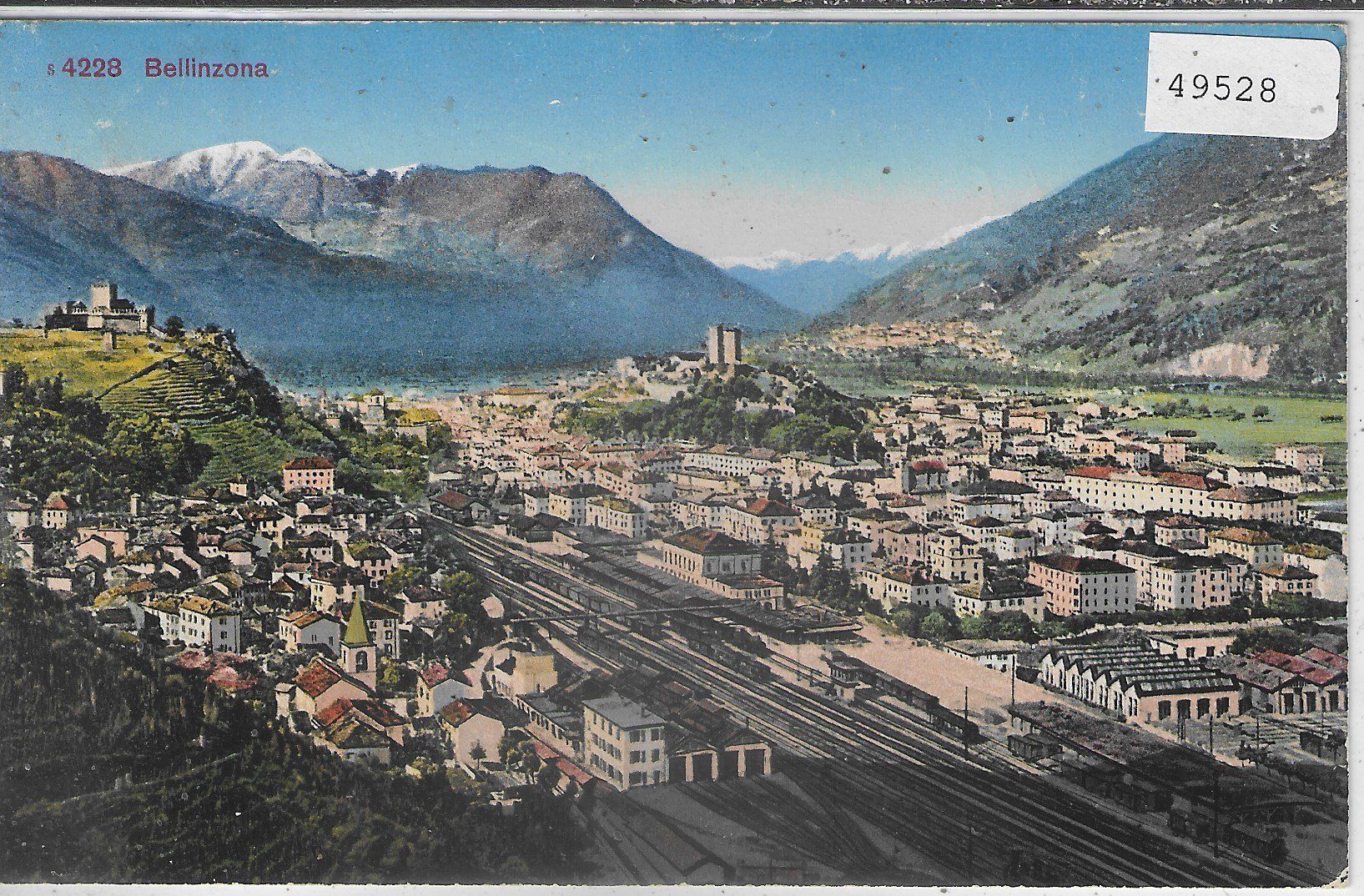 Cartoline postali: Bellinzona - Stazione - Litho – Usato da Ettingen venduto da Kartenplanet