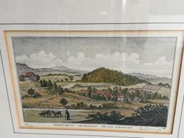 Original Lithographie Oerlikon um 1770, handsigniert