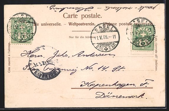 Cartoline postali: Basel, Obere Realschule und Elisabethens – Usato da Berlin venduto da bartko-reher 1