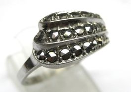 Vintage Ring Silber 835 Markasiten Gr. 57