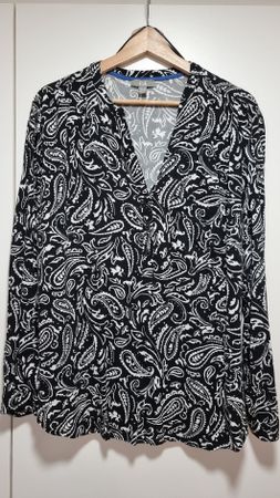 C&A Bluse Paisleymuster Schwarz/Weiss Gr. 46/48 
