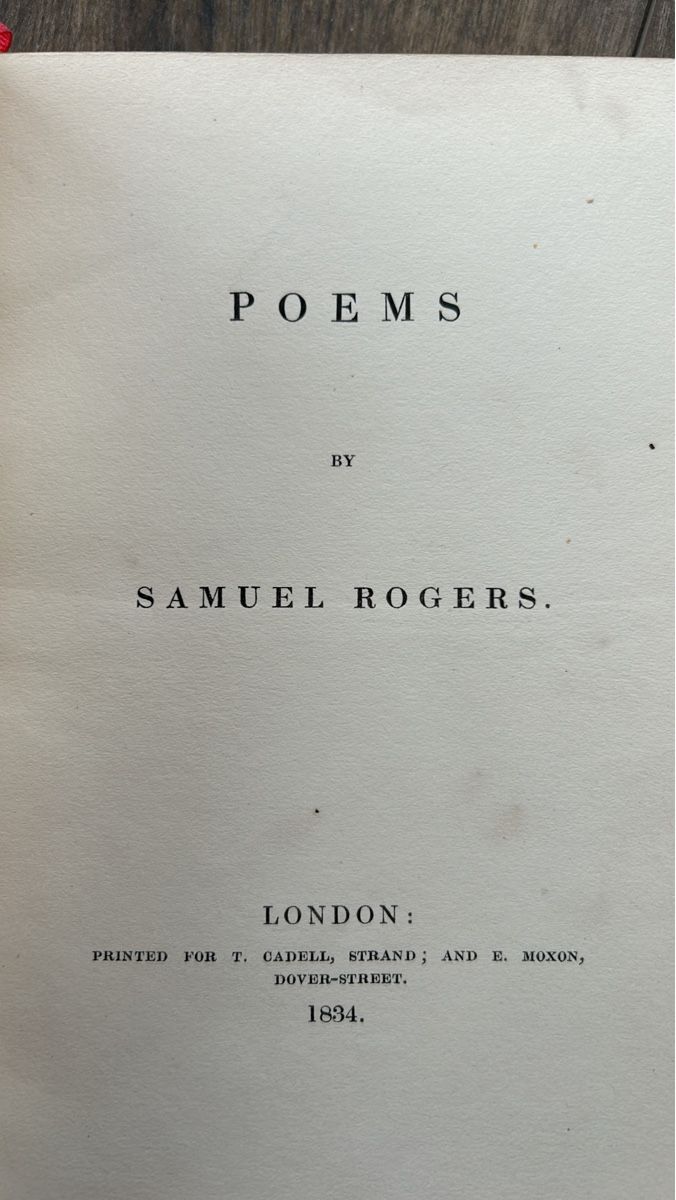 Libri: Gedichte von Samuel Rogers, 1834 – Nuovo (secondo la descrizione) da Amden venduto da Arven-Schmuck 1