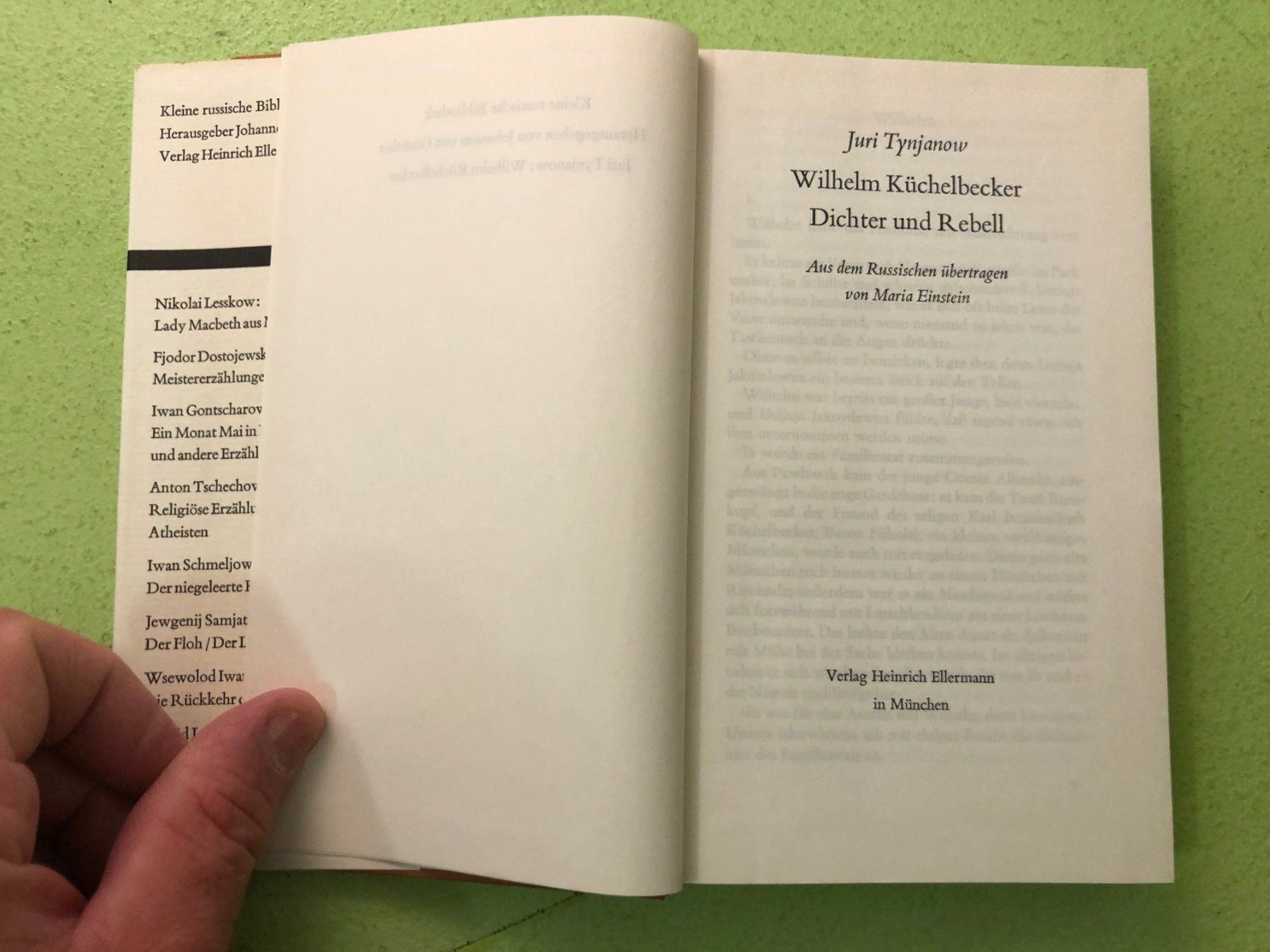Bücher: Juri Tynjanow: Wilhelm Küchelbecker. – Gebraucht aus Zürich von allp 2