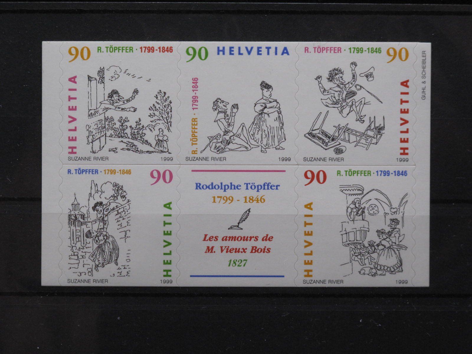 Tutti i francobolli: CH 1999 Comics, Rodolphe Töpffer  BL ** – Usato da Wil SG venduto da fva01