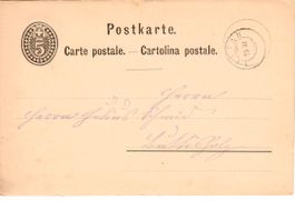 Postkarte 1879 mit Zwergstempel Littau