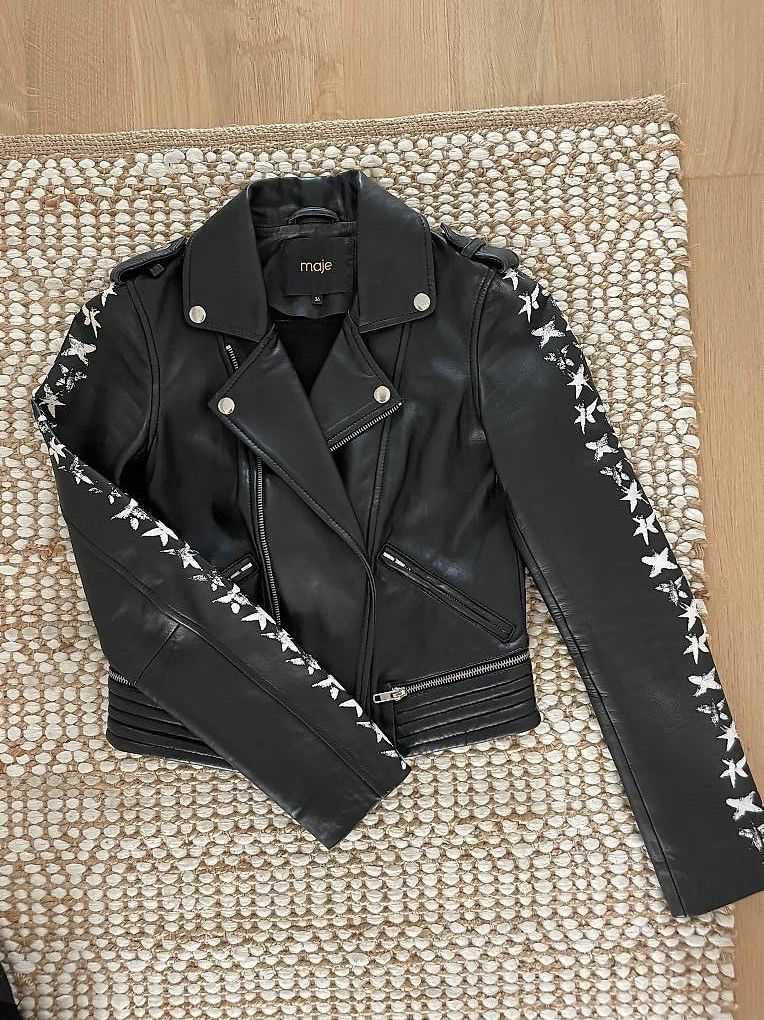 Giacche: Maje Designer Lederjacke schwarz/weiss Gr 36/S – Nuovo (secondo la descrizione) da Meilen venduto da SabrinaK1992 3