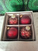 Wunderschõne Christbaumkugeln, 4er Set,bordeaux-gold, neu