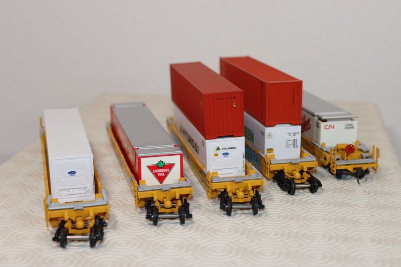 Modellini di ferrovie: 5 US Containerwagen ( 668 ) – Usato da Kerzers venduto da Winu64 6
