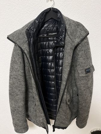 Dolce & Gabbana Jacke grau Wolle Mix Herren Winterjacke