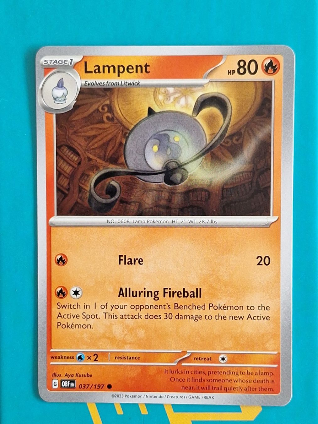 Pokémon Carte collezionabili: Lampent - Pokemon Obsidian Flames – Usato da Altstätten SG venduto da GGsGameshop