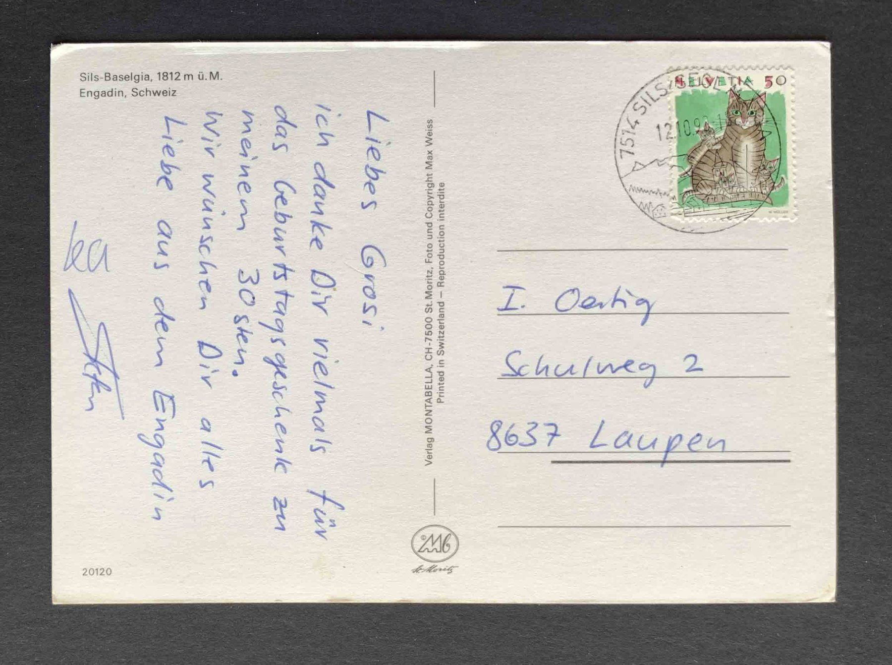 Cartoline postali: AK Sils Baseelgia Engadin Schweiz – Usato da Goldau venduto da artelier1 1