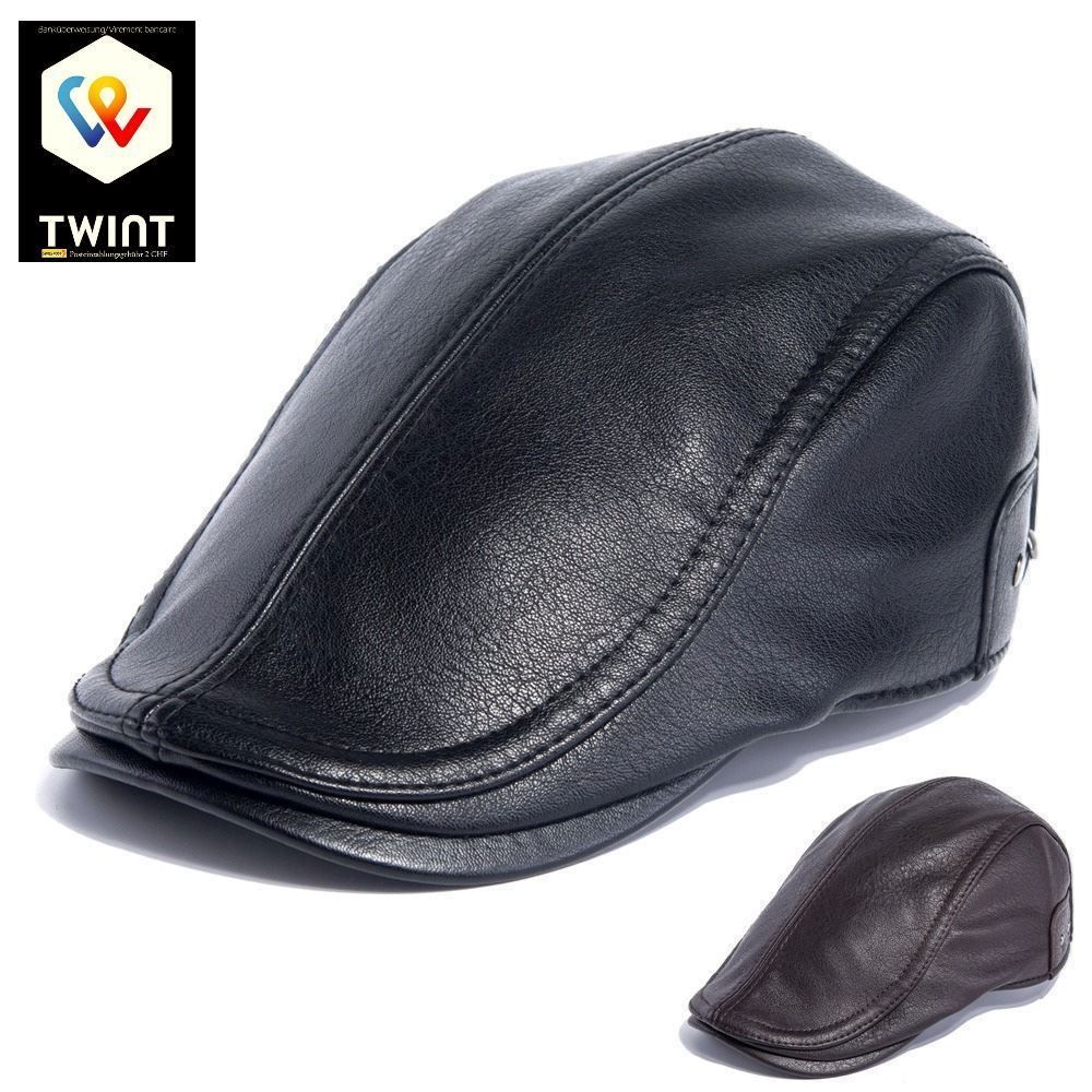 Hüte, Mützen & Caps: 📌 Männer Barette / Hut Retro - PU-Leather – Neu und originalverpackt aus Wittenbach von