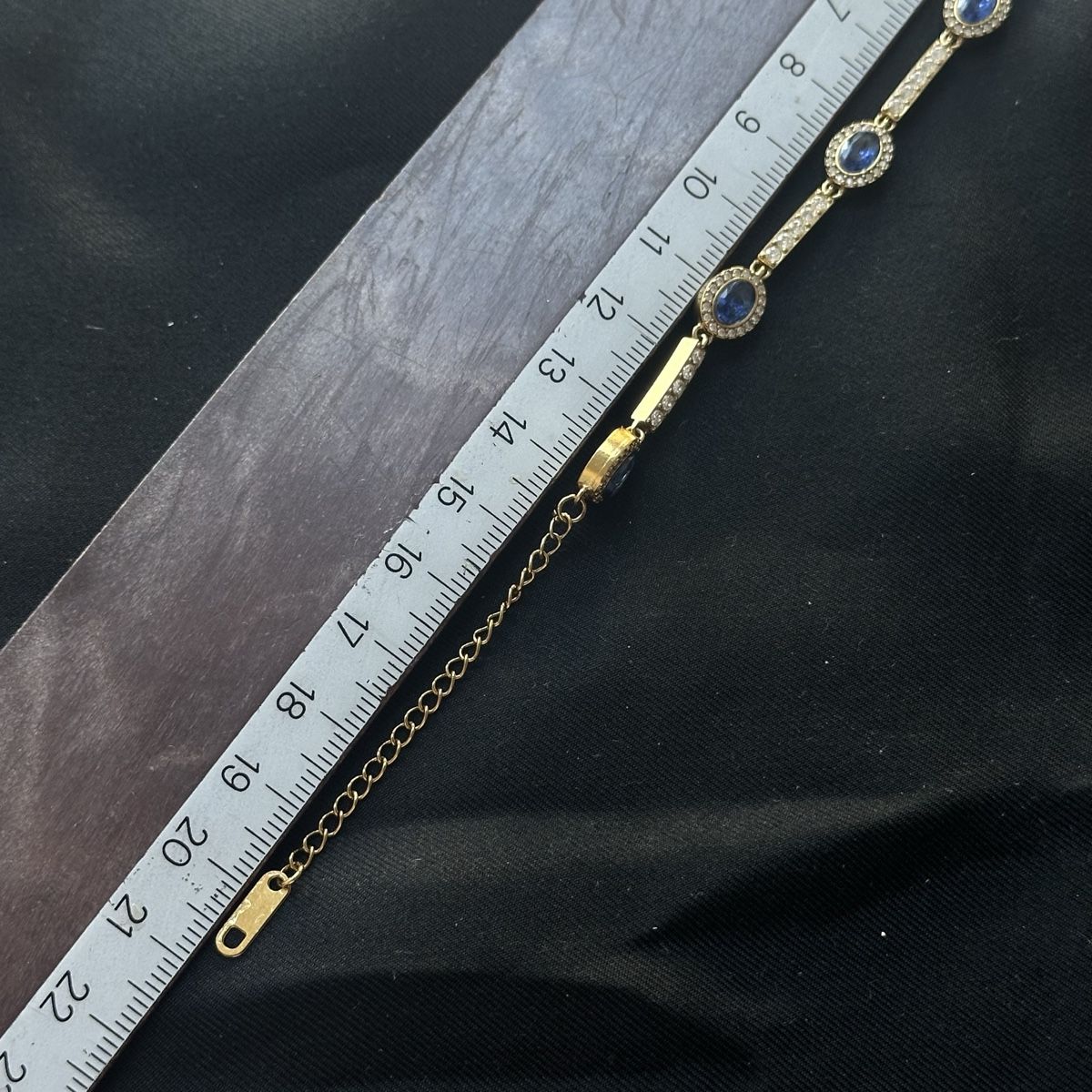 Bracelets: 18KGP Funkelnde Saphir Armkette  – Neuf (Voir description) à Givisiez par dor_xb9k 3