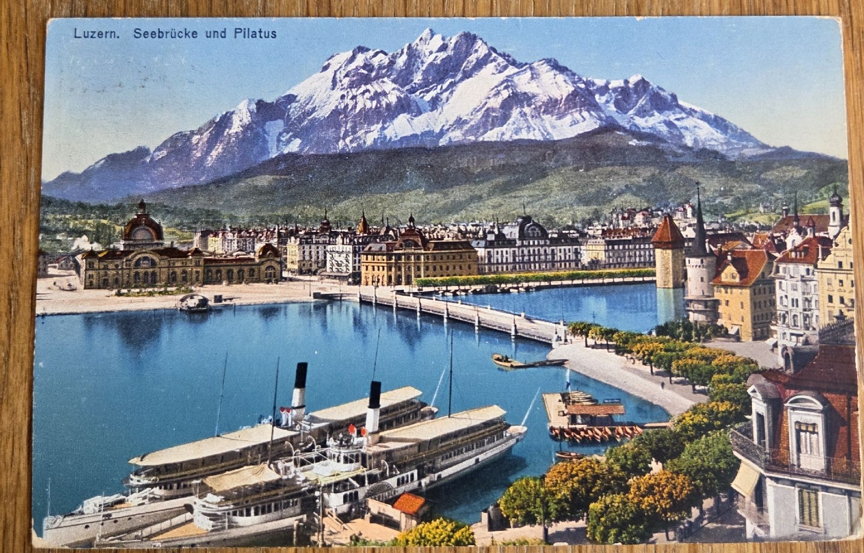 Ansichtskarten: 3x Antike Ansichtskarten Luzern Seebrücke mit Pilatus – Gebraucht aus Stans von Ducati16 3