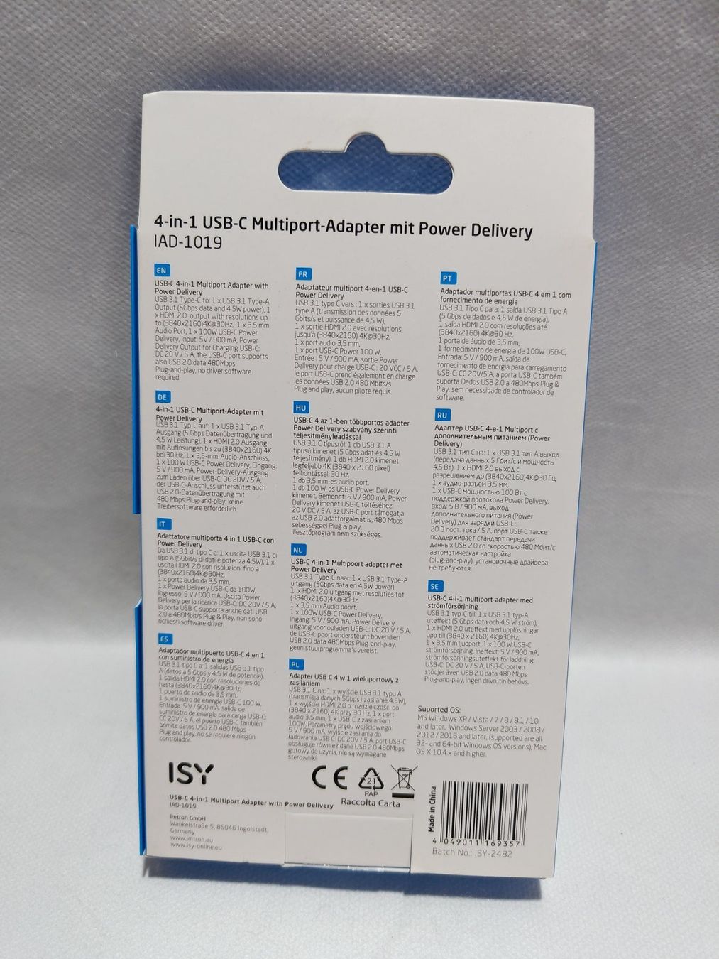 Unità & Adattatore: Adaptateur Multiport 4-en-1 USB-C ISY Neuf – Nuovo e nell'imballaggio originale da Courtemaîche venduto da Atelier.tech-Market 1