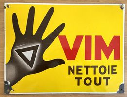 Vim - Altes Emailschild gewölbt/ Ancienne Plaque émaillée