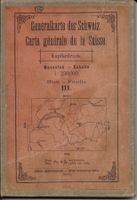 Generalkarte (Dufour) Blatt III (SÜD-WEST) 1912 auf Leinwand