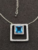 Vintage 925er Silber Anhänger schmucksteine an 925er Kette t