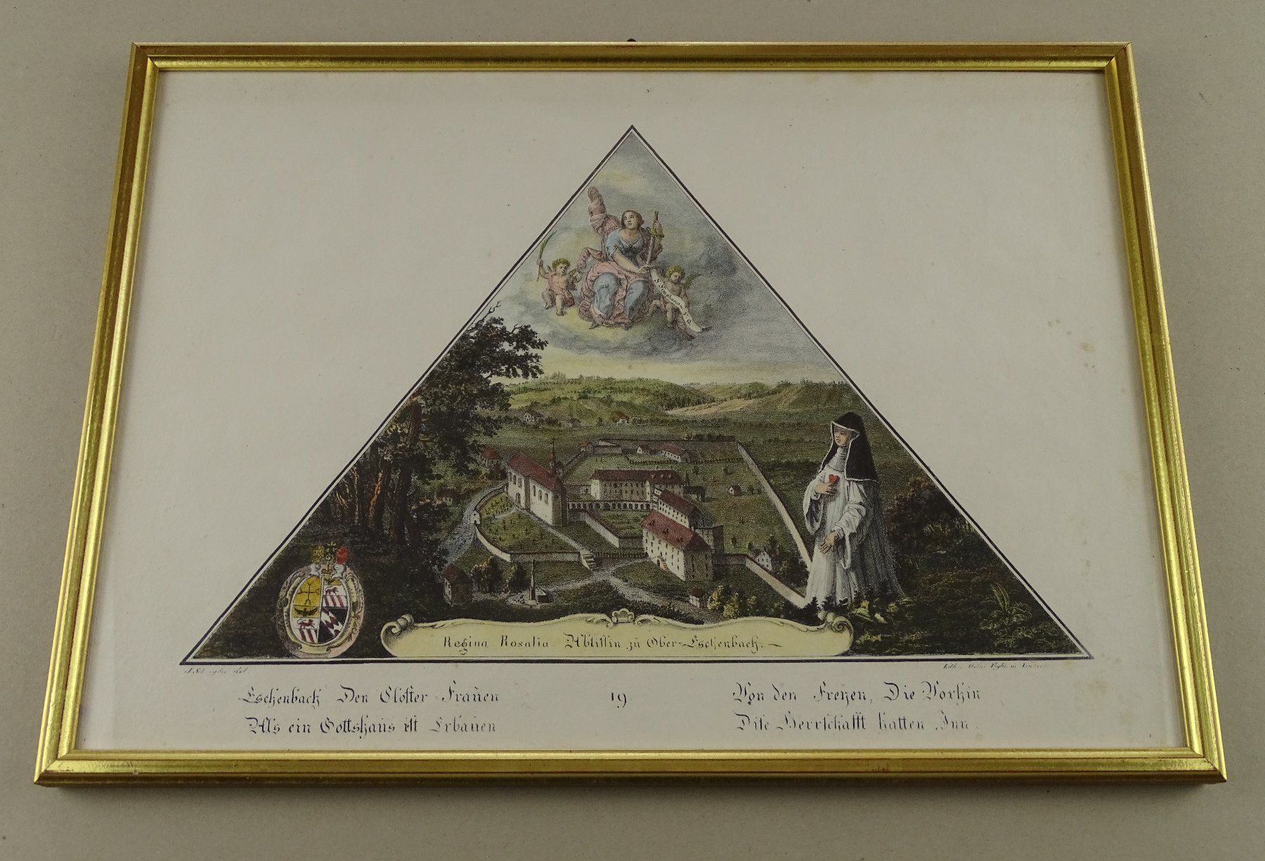 Incisioni: OBER-ESCHENBACH, LITHOGRAPHIE UM 1828 – Usato da Grüningen venduto da Kartensammler