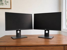 2× Dell P2417H 24 Full-HD-Monitore  Dual Setup