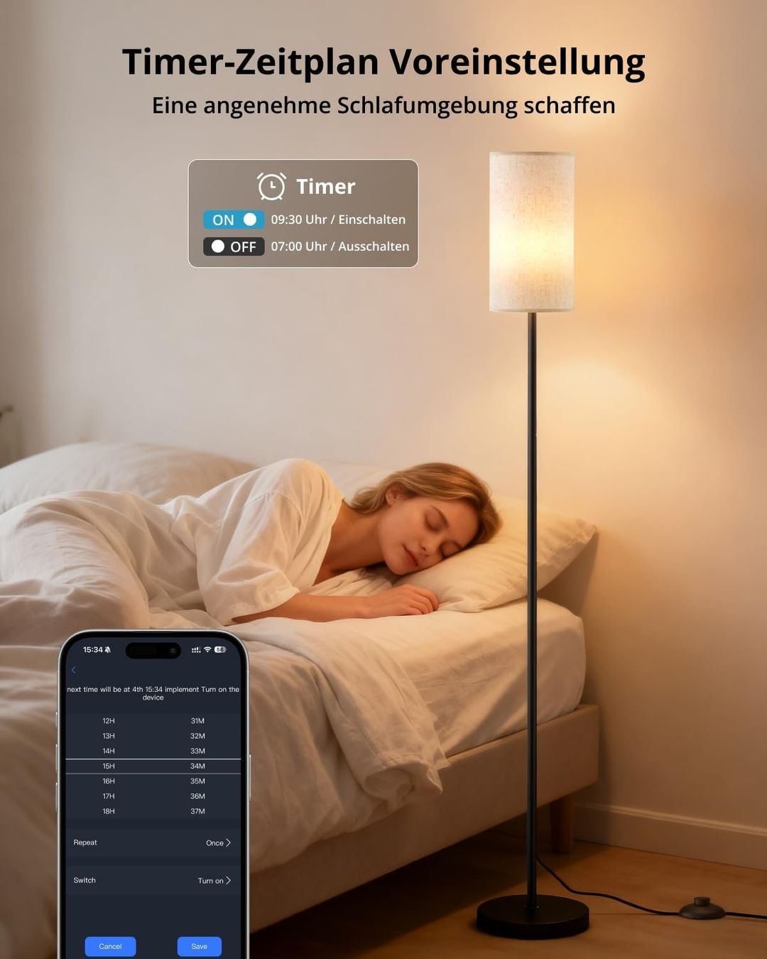 Lampade: Gemütliche Stehlampe LED Farben Warm Weiss Schlankws Design – Nuovo e nell'imballaggio originale da Hundwil venduto da Equiply 3