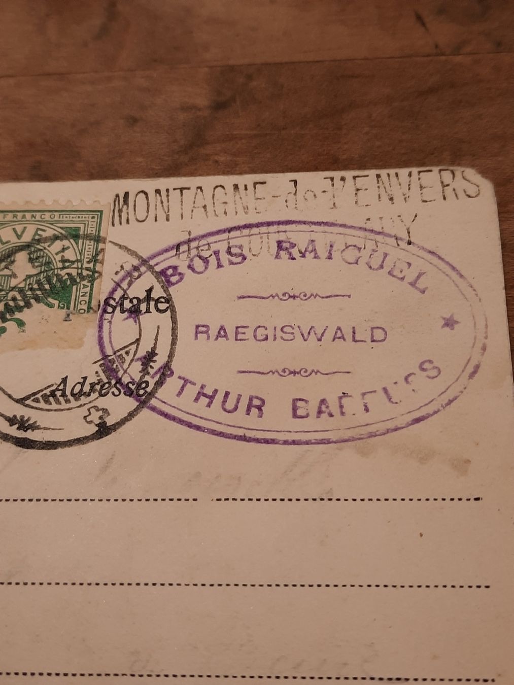 Cartoline postali: antike, rare Karte "Rägiswald" – Usato da Busswil BE venduto da balu37 7