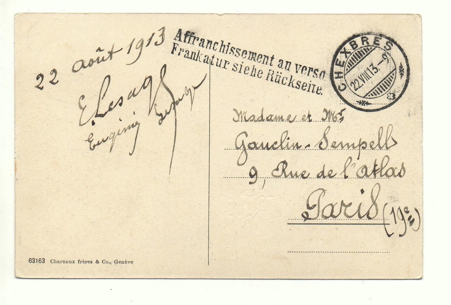 Cartoline postali: CHEXBRES – Usato da Jona venduto da philajona 1