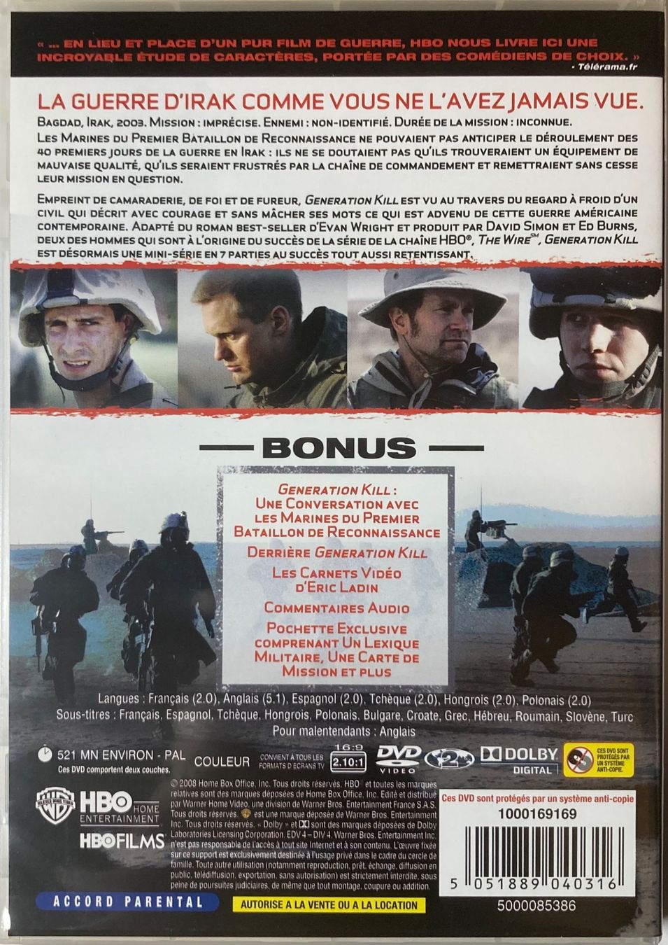 Alle DVDs: GENERATION KILL (LES CRÉATEURS DE THE WIRE VOUS FONT DéCOUVR – Gebraucht aus Poliez-Pittet von Newtown-Records 3