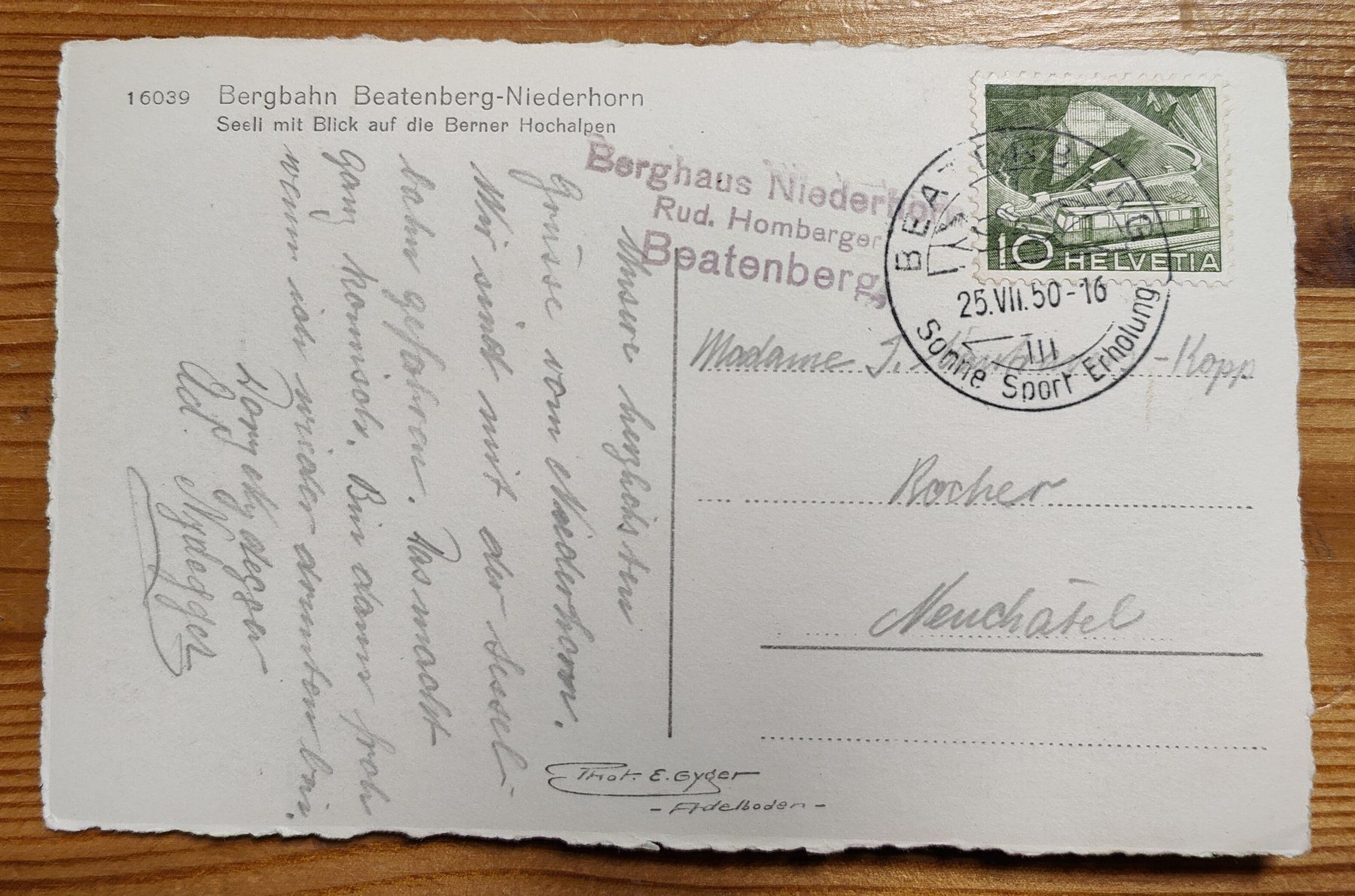 Cartoline postali: Seeli mit Blick auf die Berner Hochalpen – Usato da Hittnau venduto da stamps_and_coins 1