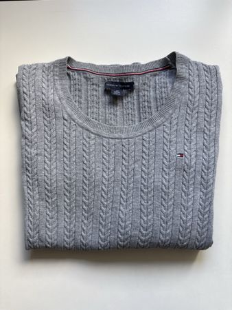 Tommy Hilfiger Pullover Zopfmuster grau Grösse XS